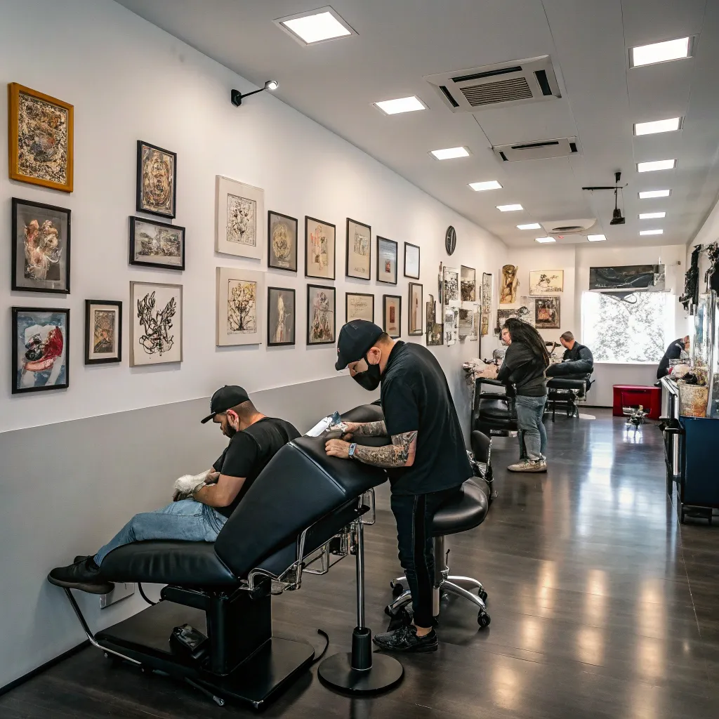 Tattoo studio interior view